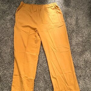 Women’s pants, size XL, mustard yellow, relaxed fit, brand new.
